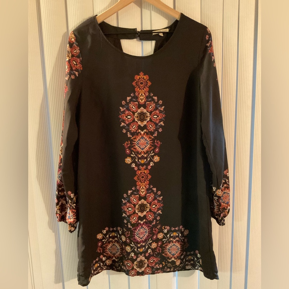 Charlotte Russe Black Dress with Floral Accents